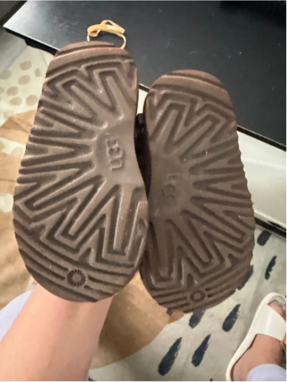 Baby UGG Brown Suede Slippers Size 8